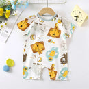 Macacão de Recém-Nascido, Fofo Animado Manga Curta Algodão Fino Para Verão